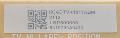 FUENTE DE PODER PARA TV VIZIO / NUMERO DE PARTE ADTVK1811ABM / 715GB897-P01-000-003S / VK1811ABM / (X)ADTVK1811ABM / PANEL TPT500WR-U3T03.DJ REV:S01U / DISPLAY CV500U3-T03 REV:01 / MODELO M50Q7-J01 LTYHG7KX - Imagen 2